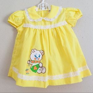 Beautiful vintage baby girl yellow summer dress💞